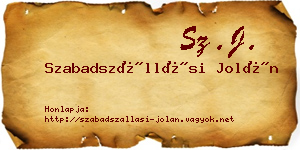 Szabadszállási Jolán névjegykártya