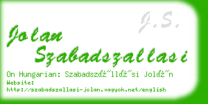 jolan szabadszallasi business card